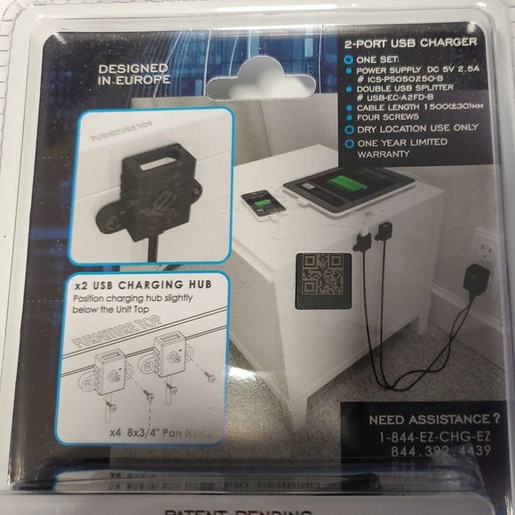 Intelligent Charging System: EZ Collection: 2-Port USB Charging Hub: New in Box - Picture 6 of 8